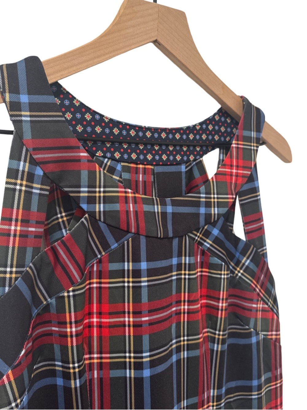Gretchen Scott Isosceles Dress Duke of York Plaid Black Multi Size S NWT - Picture 4 of 9